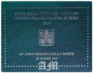VATICANO - 2€ Moeda 50º Aniversário da morte do Padre Pio - 2018