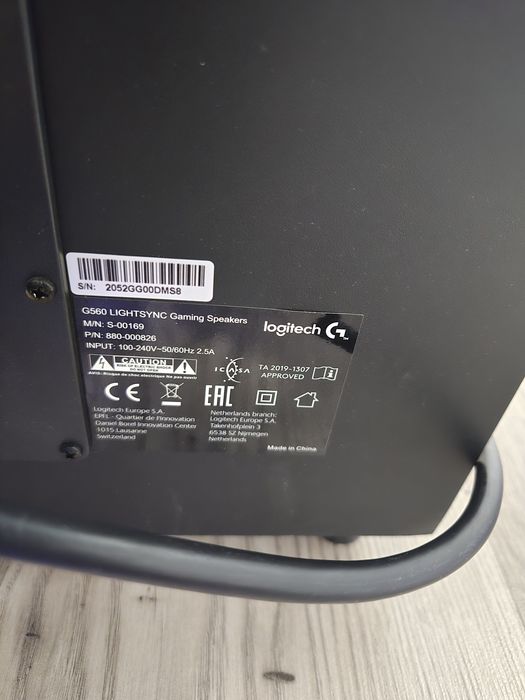 Głośniki komputerowe 2.1 Logitech G560 LIGHTSYNC 120W  RGB Bluetooth Czarne