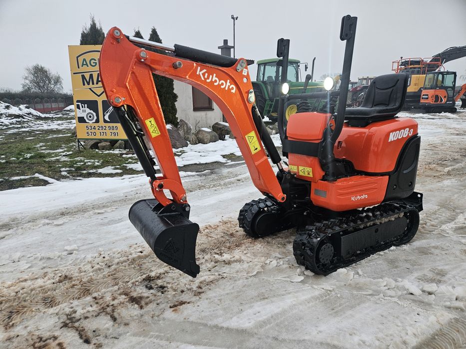 Kubota K008-3 minikoparka Waga 1 tona 2013rok.JCB,CAT,BOBCAT.
