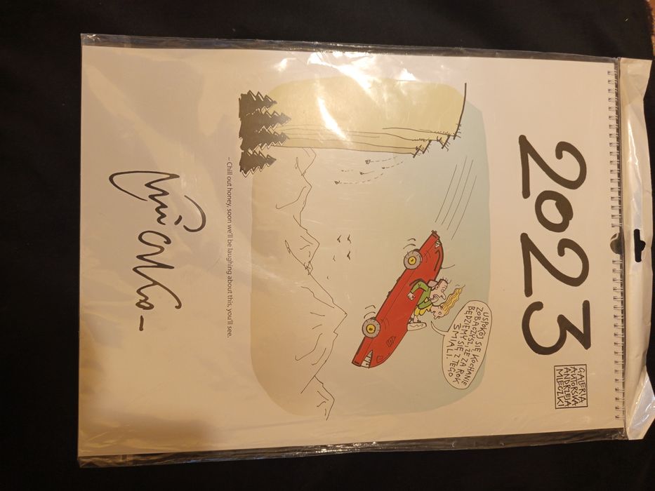 Kalendarz ścienny 2023 Andrzej Mleczko . Folia