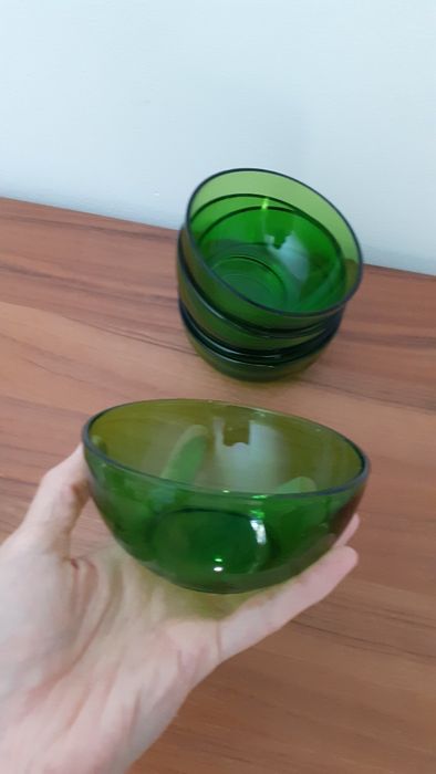 Taças sobremesa vintage antigas verde transparente