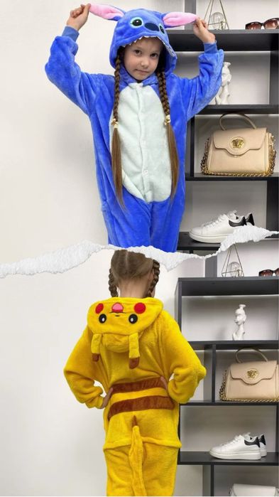 Кигуруми для взрослых и детей , кігурумі стіч лемур акула покемон