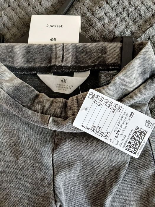 H&M ціна за  набір Розклешонні легінси, штани , лосини, брюки 6-7 років 122 зріст