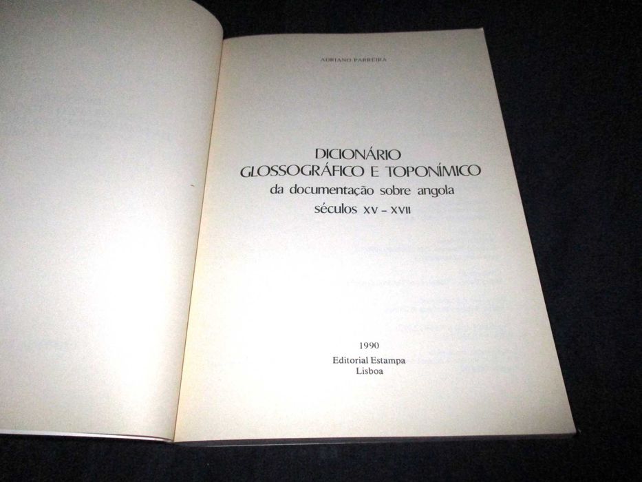 Livro Dicionário Glossográfico e Toponímico Adriano Parreira