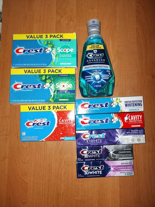 Crest Крест зубна паста Tartar Cavity 3d white scope ополіскувач mint