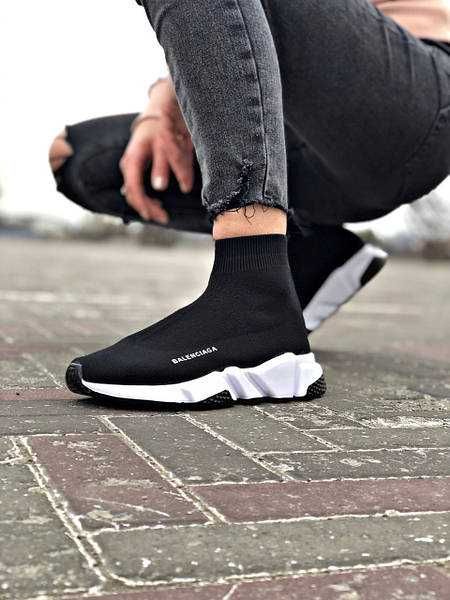 Balenciaga Speed Socks Trainer Black White 45