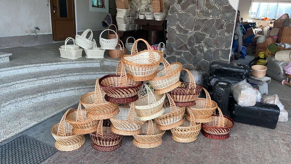 Пасхальні кошики з відбіленої лози тільки опт.