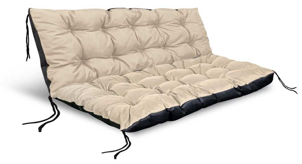Zestaw Poduszka ogrodowa 120/80 cm + 120/40 cm na ławkę palety beżowy