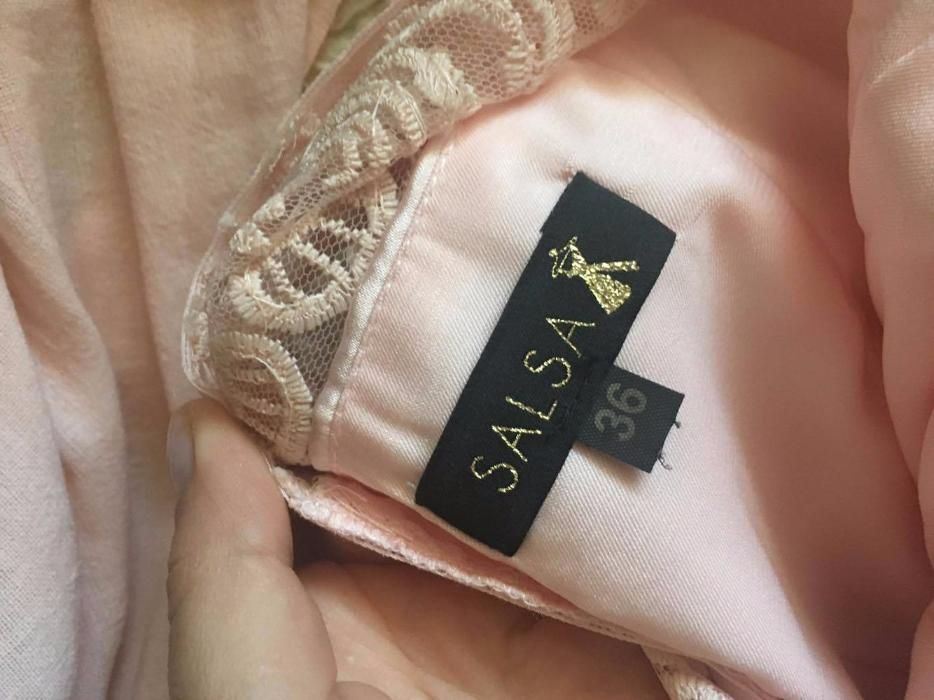 Sukienka pudrowy róż wesele poprawiny sylwester