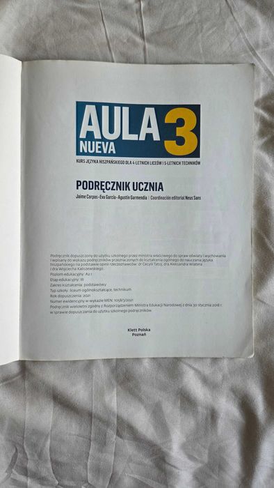 Aula Nueva 3, podręcznik, język hiszpański