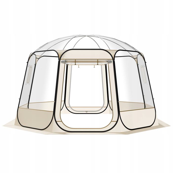 Namiot kempingowy VEVOR pop-up 366X345X220 cm przezroczysty solidny