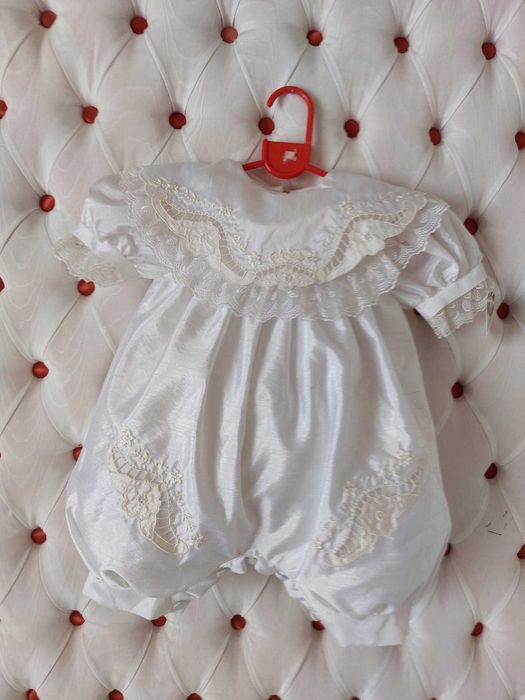 Macacão batizado ou festa cerimonia novo Seda selvagem bordado à mão