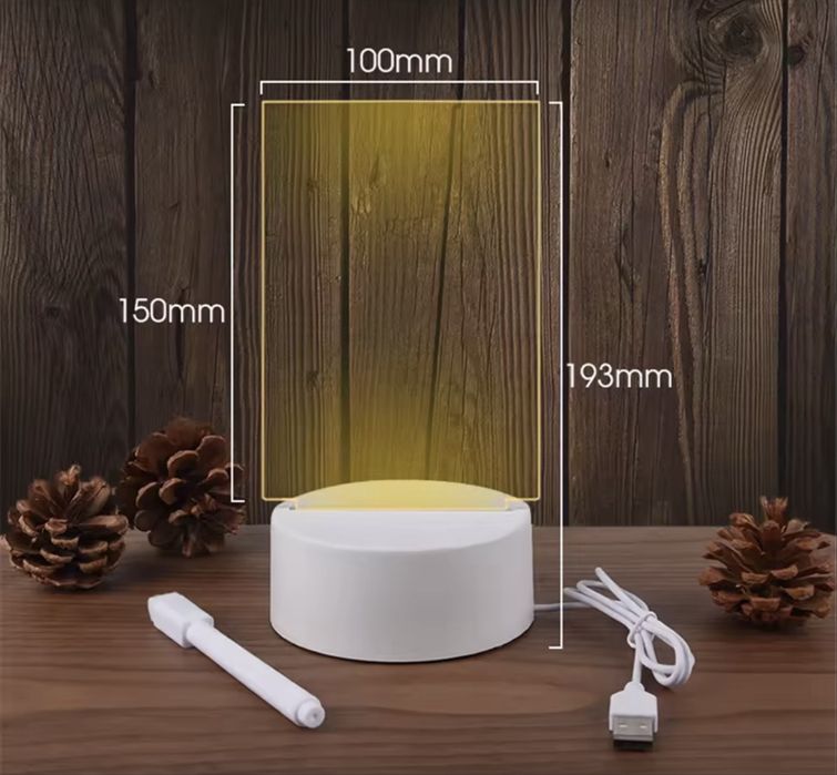 Прозорий нічник,для записів та малювання,який світиться