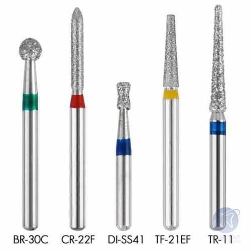 Broca Diamantada Alta Rotação kit com 5 unidades