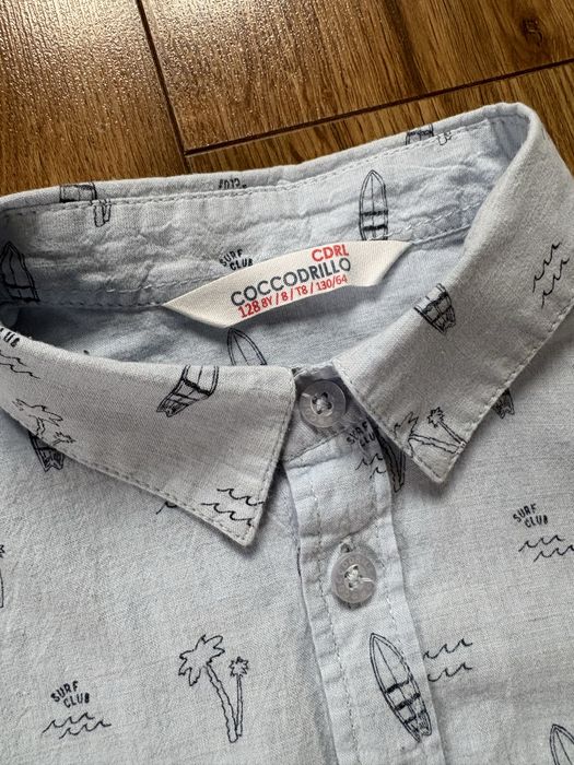 Coccodrillo koszula 128 cm elegant letnia krótki rękaw