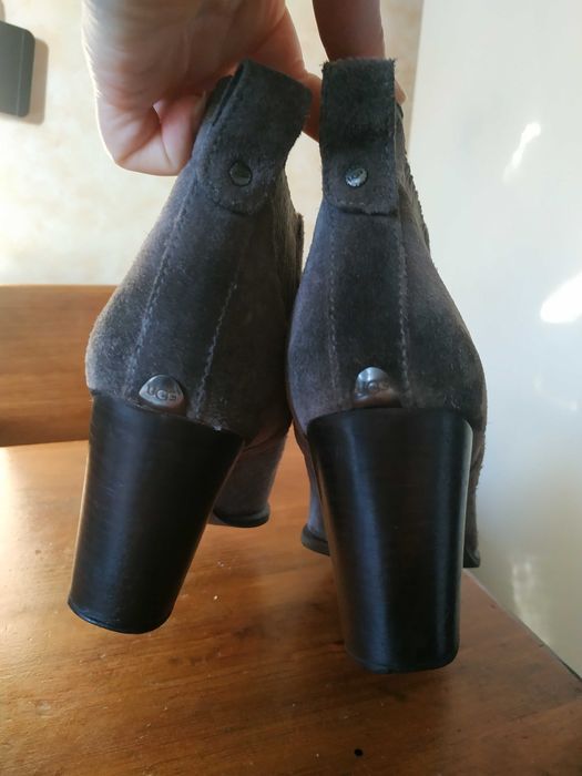 Сірі весільні замшеві ботильйони на підборах УГИ UGG 41 розмір/26,5 см