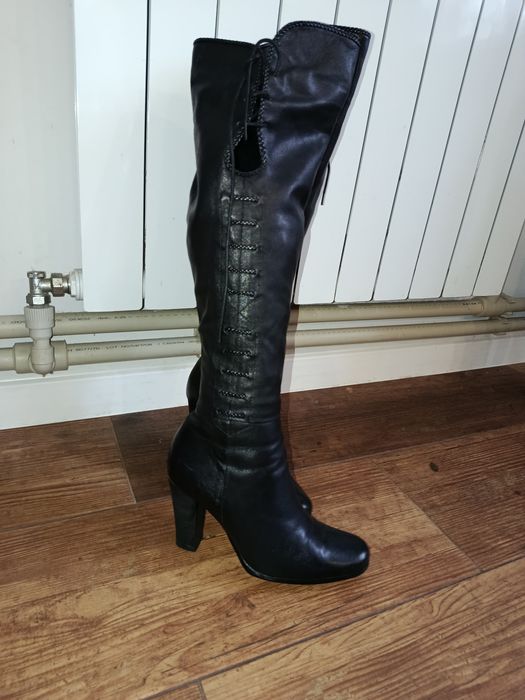 Зимові кожані сапоги