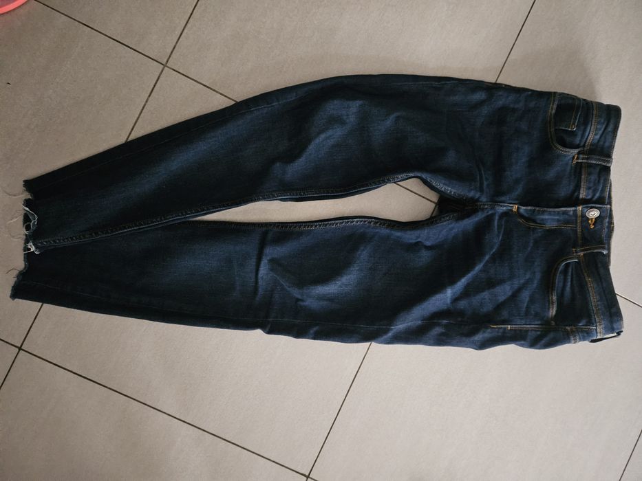 Rurki spodnie jeansy 5 par Zara Reserved Cropp M 38 wyższy stan pas