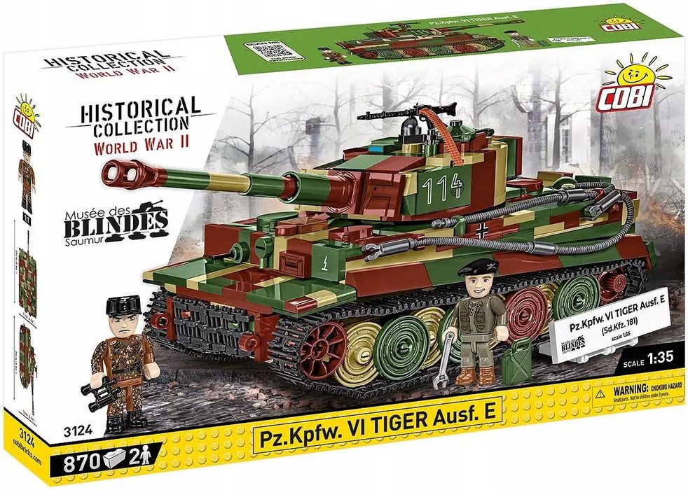 Klocki COBI 3124 Czołg PZKPFW VI TIGER AUSF.E 2IN1 862KL 114. Cobi