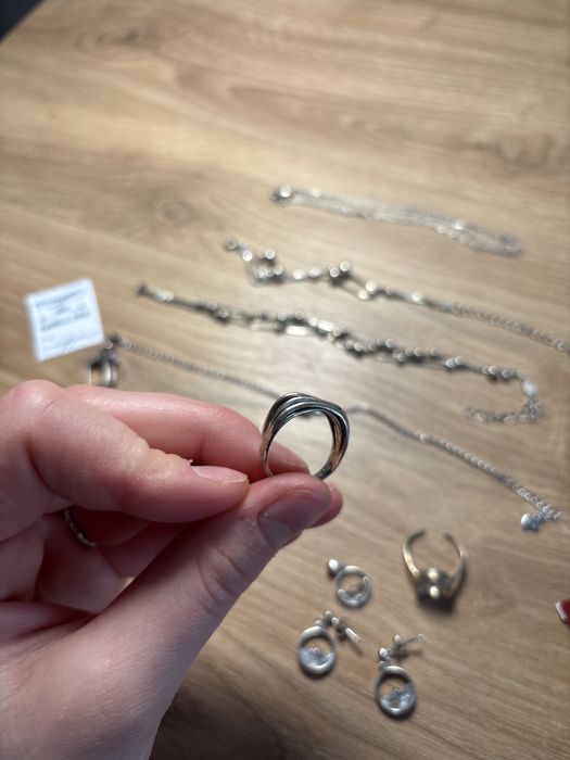 Срібні прикраси, серьги, кольцо, серебряные украшения, подвеска