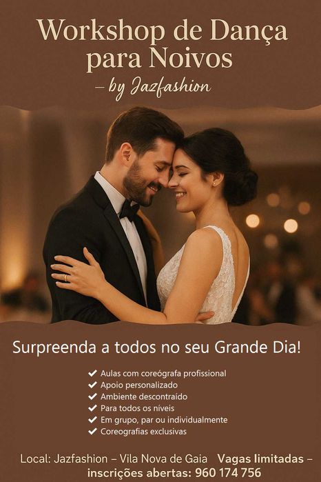 Aulas de Dança em grupo ou particulares, coreografia para Noivos