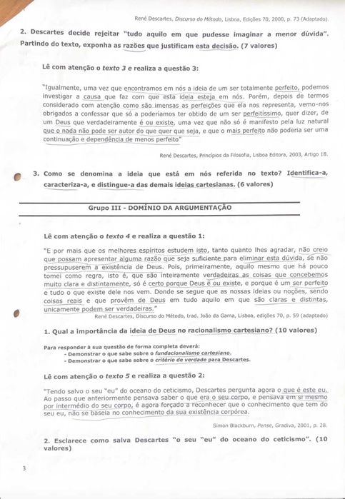 Resumos, Trabalhos, Testes e Correções de Filosofia