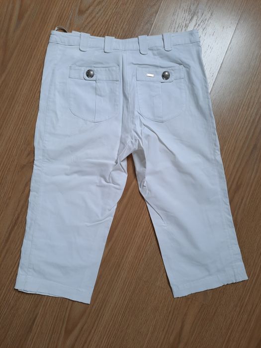 Spodnie damskie rybaczki białe lato Tiffi S