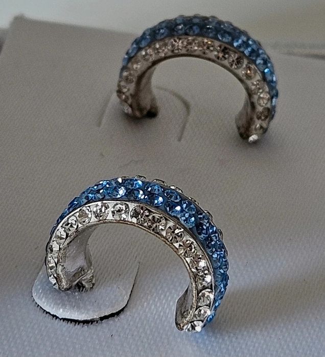 Brincos de cristal, banhados a prata