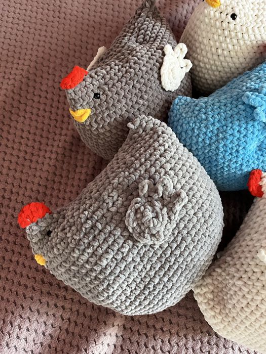 Pluszowe duże HandMade kurki kury misie