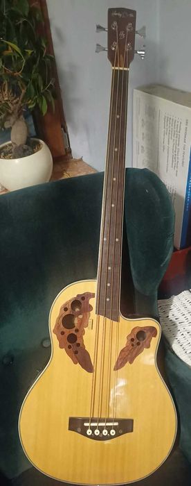 Gitara basowa akustyczna Harley Benton fretless bass