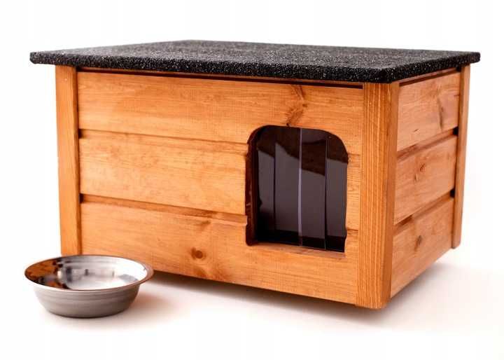 NOWA Ocieplana Buda Dla Psa i Kota Legowisko Na Zimę Drewniana