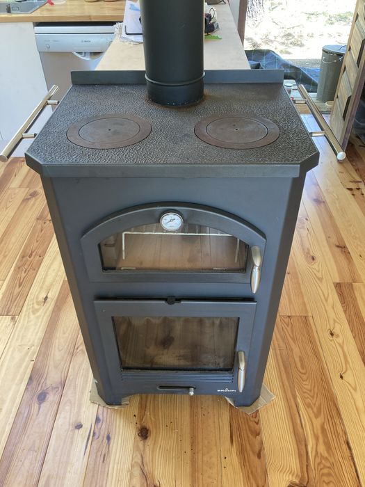 Bronpi Monza fogão a lenha / salamandra com forno e 2 bicos