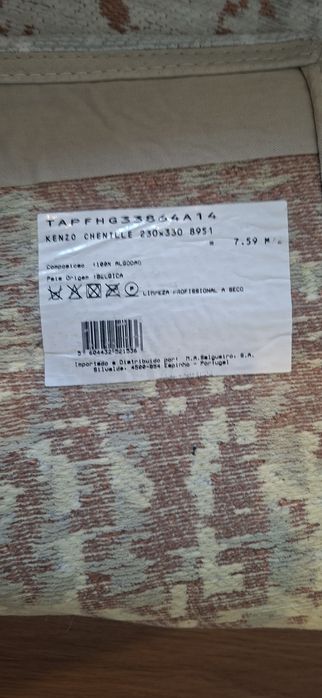 Tapete belga Jacob's Ladder 2,30x3,30 8mm espessura 100% algodão