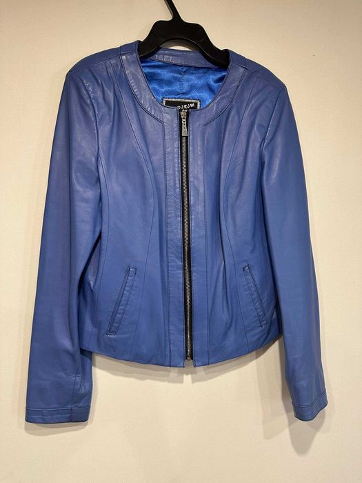 Синя шкіряна куртка розмір XL