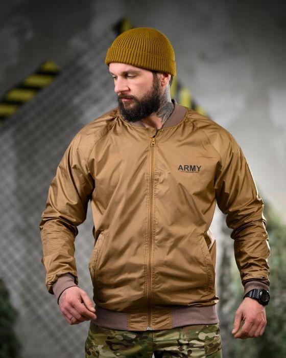 Стильна вітровка на весну чоловіча тактична койот, чорна, ветровка