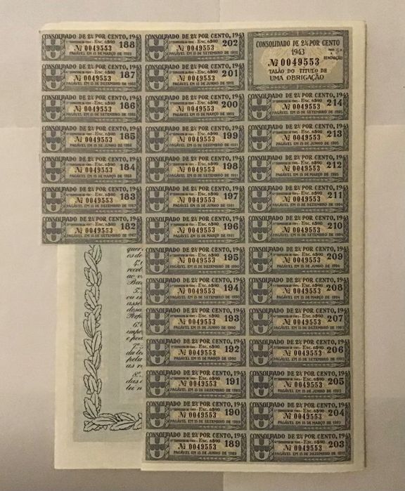Título de uma obrigação de 1942