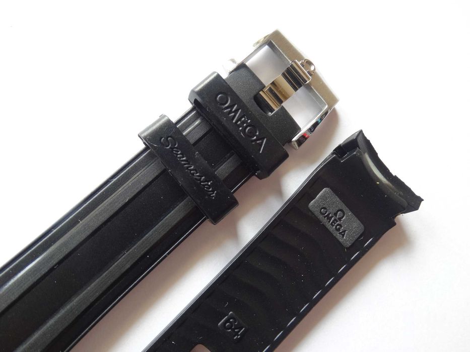 Czarny silikonowy pasek do zegarka Seamaster 20mm gumowy z klamrą