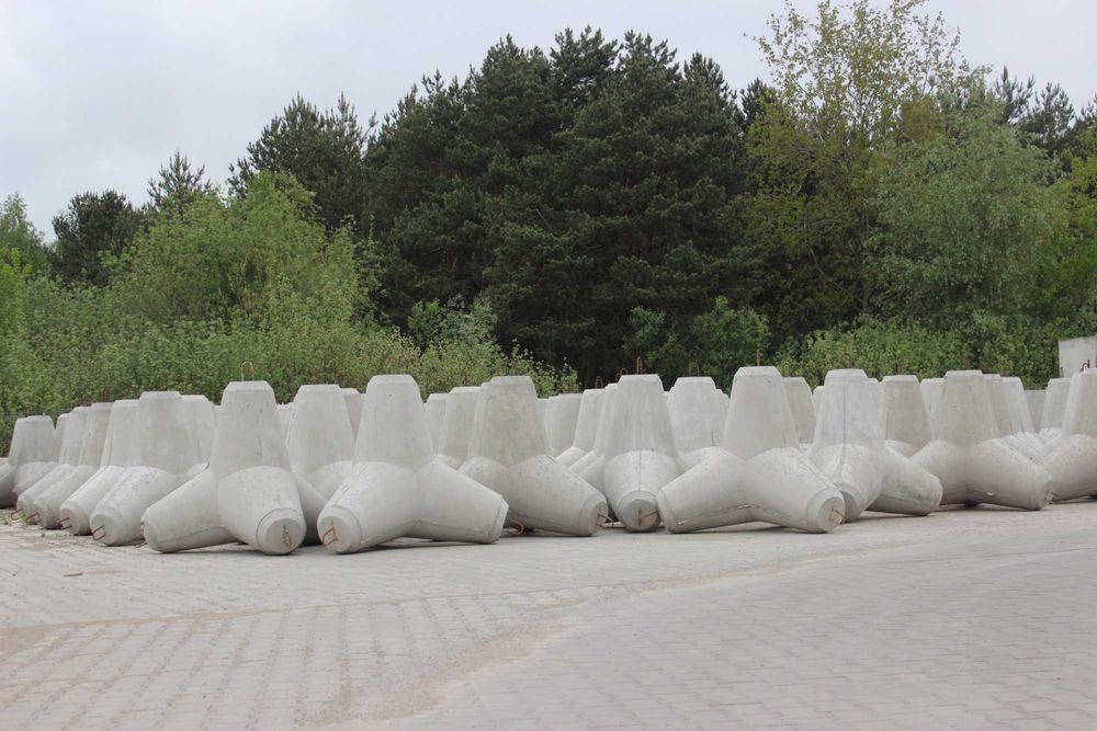 Betonowy blok mur czworonóg gwiazdoblok jeż zapora drogowa KOSZALIN