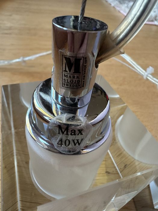 Mark Slojd Sweden lampa wisząca pojedyncza sredbrna szkło