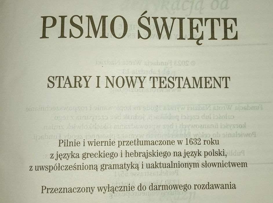 Pismo Święte Biblia