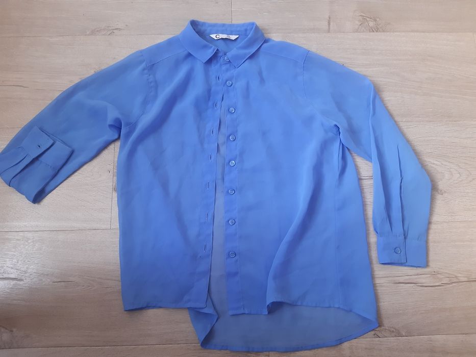 Koszula błękitna niebieska 134 dziewczynki