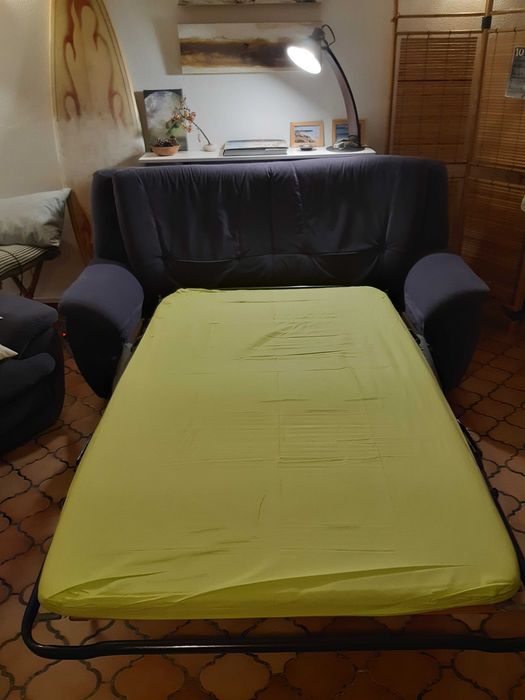 Conjunto de 3 Sofás em veludo, com sofá-cama
