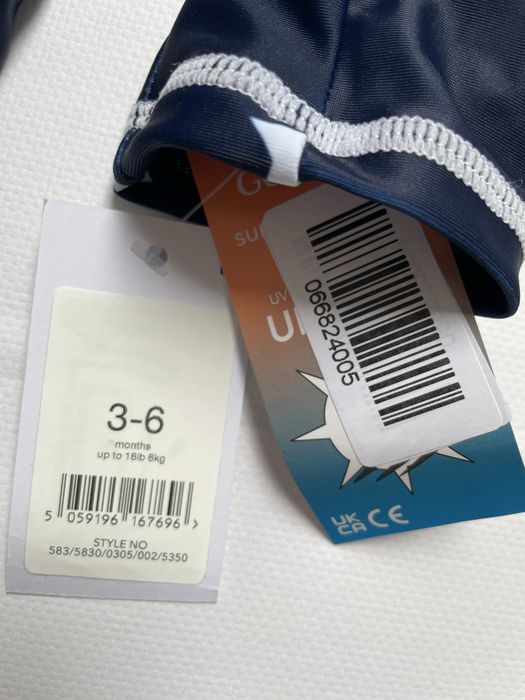 62-68 George 3-6 mies. UPF40+ strój przeciwsłoneczny ochronny granat