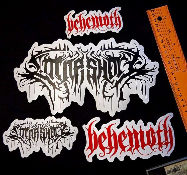 Крупные виниловые стикеры Lorna Shore и Behemoth
