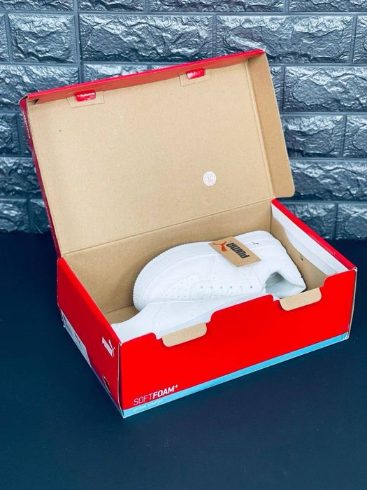 Кеды женские Puma белые/ кроссовки на весну кожаные женские/ пума кожа