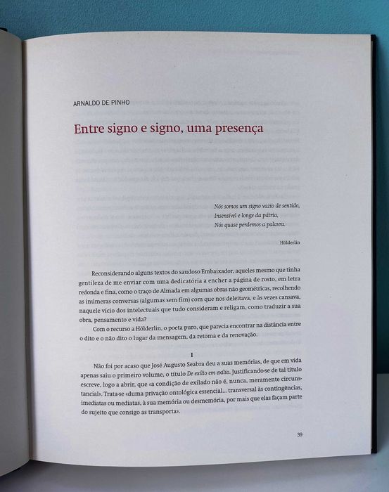José Augusto Seabra - In Memoriam | Arnaldo de Pinho