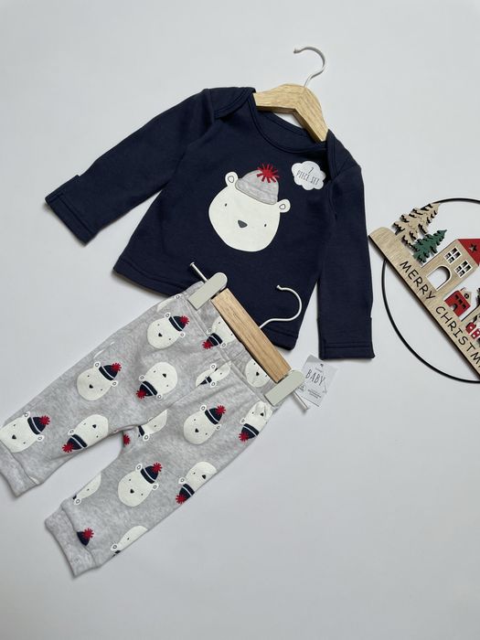 56 62 George miś bawełniana piżama z długim rękawem ciepła w misie UK