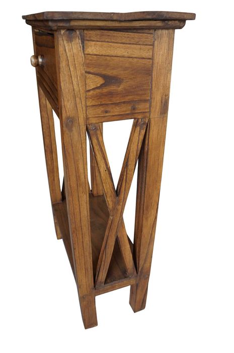 Drewniana konsolka z szufladką 80 cm vintage
