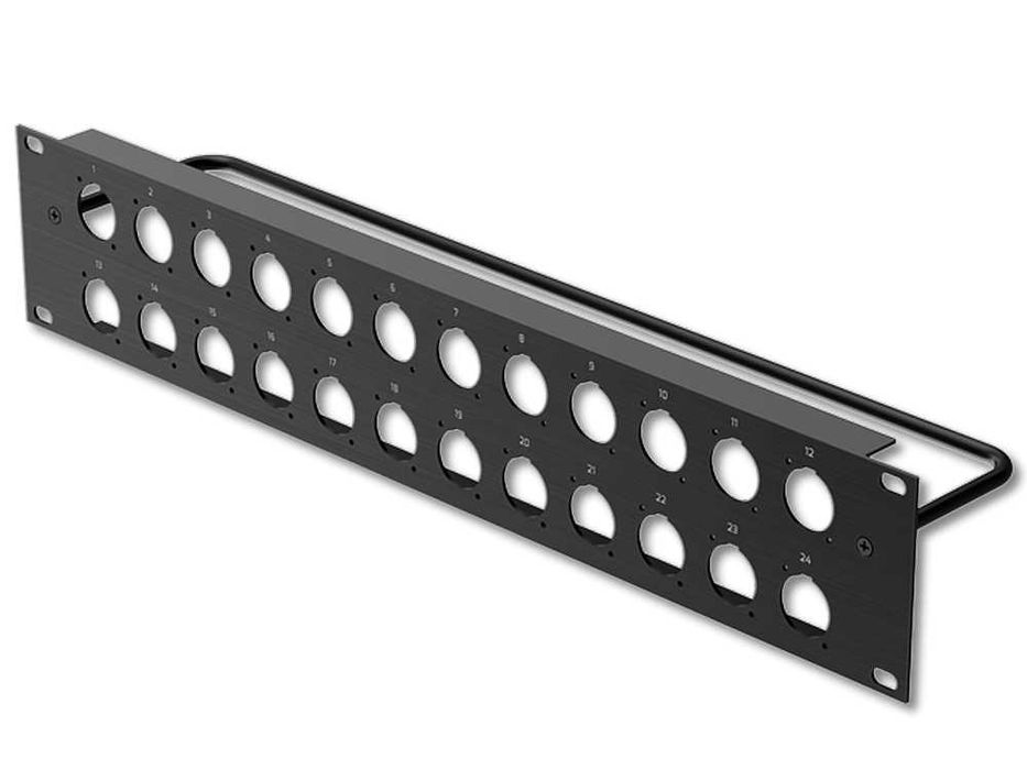 RACK2U24 - Path panel rack 19" 2U 24 D 24mm (czarny) ROXTONE