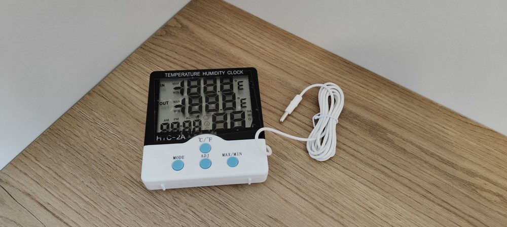 Medidor digital remoto de temperatura e humidade (com sonda) - NOVO